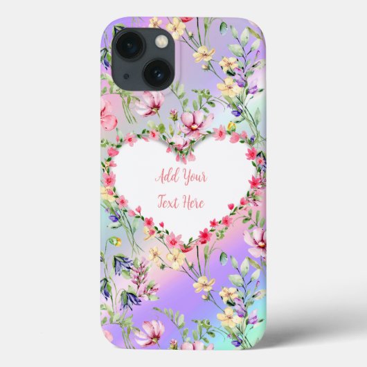 Elegante Hartvormige Bloemlijst Frame: voor Iedere Case-Mate iPhone Case (Achterkant)