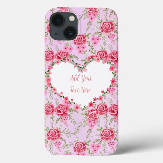 Elegante Hartvormige Bloemlijst Frame: voor Iedere Case-Mate iPhone Case (Achterkant)