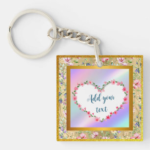 Elegante Hartvormige Bloemlijst Frame: voor Iedere Sleutelhanger