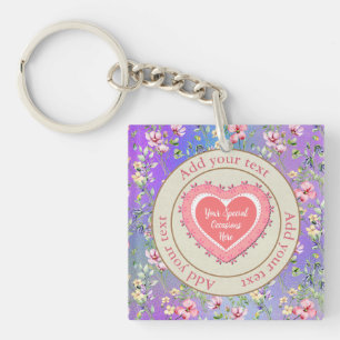 Elegante Hartvormige Bloemlijst Frame: voor Iedere Sleutelhanger