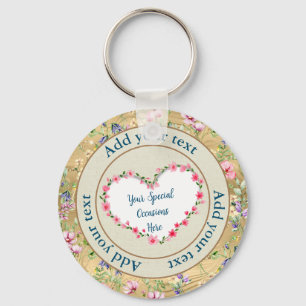 Elegante Hartvormige Bloemlijst Frame: voor Iedere Sleutelhanger
