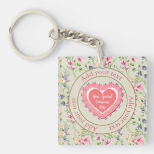 Elegante Hartvormige Bloemlijst Frame: voor Iedere Sleutelhanger
