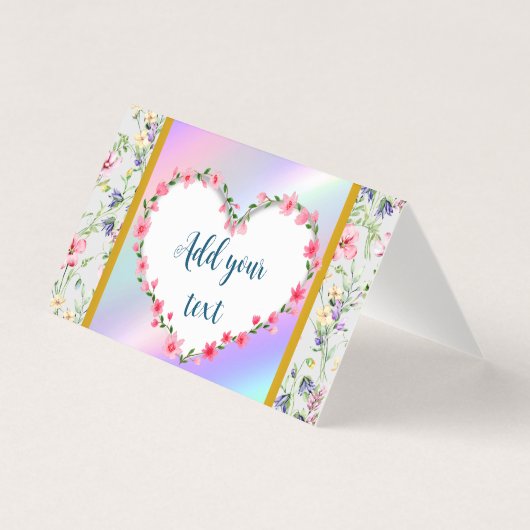 Elegante Hartvormige Bloemlijst: voor Iedere Geleg Kaart (Voorkant)