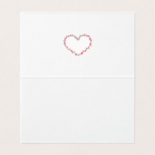 Elegante Hartvormige Bloemlijst: voor Iedere Geleg Kaart (Binnenkant ongevouwen)