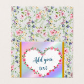 Elegante Hartvormige Bloemlijst: voor Iedere Geleg Kaart (Buitenkant ongevouwen)