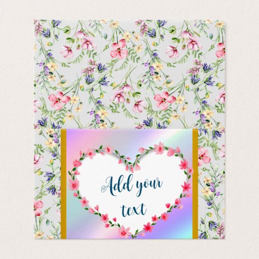 Elegante Hartvormige Bloemlijst: voor Iedere Geleg Kaart (Buitenkant ongevouwen)