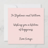 Elegante hartvormige krans bruiloft felicitatie (Achterkant)