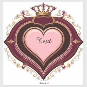 Elegante Hartvormige Lijst Met Kroon Sticker
