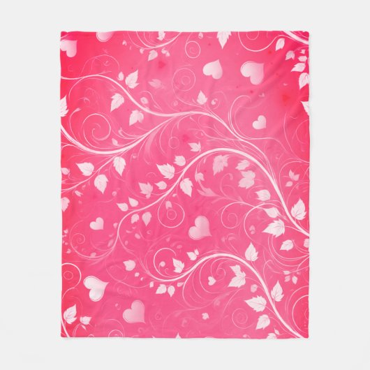 Elegante hartwijnstokken: romantisch bloemontwerp fleece deken (Voorkant)