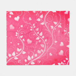 Elegante hartwijnstokken: romantisch bloemontwerp fleece deken