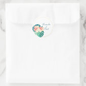 Elegante Hawaïaanse Hibiscus Trouwstickers Ronde Sticker (Tas)
