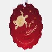 Elegante Hawaïaanse Kerstmis Ornament Kaart (Links)