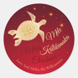 Elegante Hawaïaanse Kerstmis Ronde Sticker
