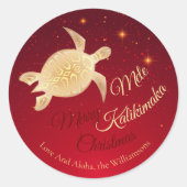 Elegante Hawaïaanse Kerstmis Ronde Sticker (Voorkant)