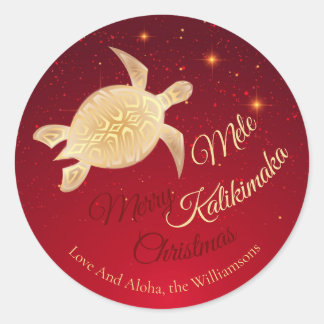 Elegante Hawaïaanse Kerstmis Ronde Sticker