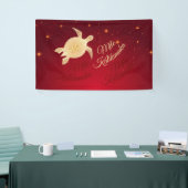 Elegante Hawaïaanse Kerstmis | Rood goud Spandoek (Beurs)