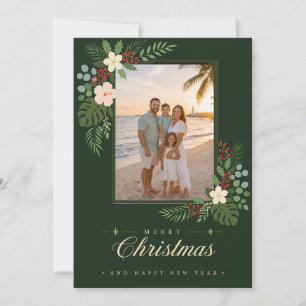 Elegante Hawaiaanse Kerstvakantie Fotokaart Kaart
