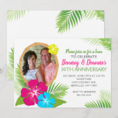 Elegante Hawaïaanse Luau-jubileumfoto Kaart (Voorkant / Achterkant)