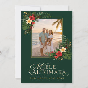 Elegante Hawaiaanse Mele Kalikimaka-kerstkaart Kaart