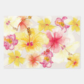 Elegante Hawaïaanse tropische Waterverf bloemig Inpakpapier Vel (Voorkant 2)