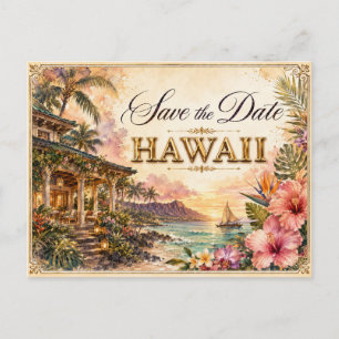 Elegante Hawaii Save the Date Trouwuitnodiging Briefkaart