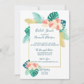 Elegante Hawaiiaanse Hibiscus Bridal Shower Uitnod Kaart (Voorkant)