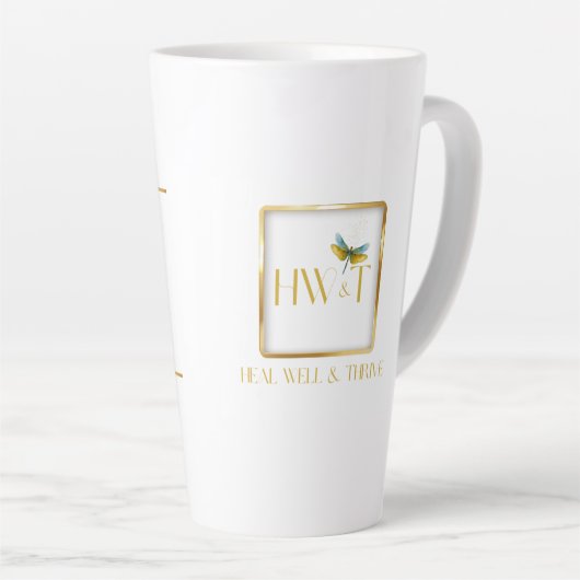 Elegante HealWell & Thrive Latte Mok (Rechterhoek)