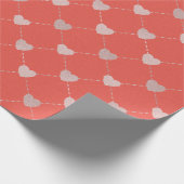 Elegante Heart Lattice Gift Wrap Cadeaupapier (Hoek)