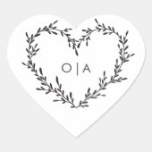 Elegante Heart Script bruiloft Hart Sticker (Voorkant)