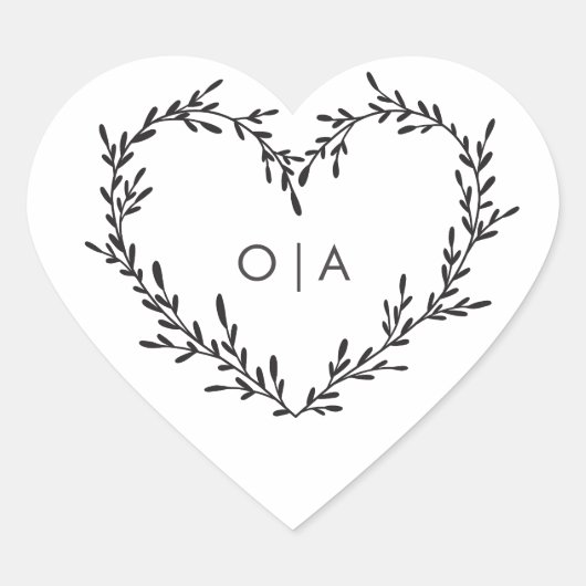 Elegante Heart Script bruiloft Hart Sticker (Voorkant)