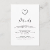 Elegante Heart Script bruiloft Informatiekaartje (Voorkant)