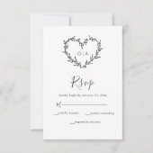 Elegante Heart Script bruiloft RSVP Kaartje (Voorkant)