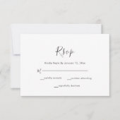 Elegante Heart Script bruiloft RSVP Kaartje (Voorkant)