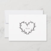 Elegante Heart Script bruiloft RSVP Kaartje (Achterkant)