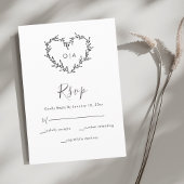 Elegante Heart Script bruiloft RSVP Kaartje