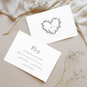 Elegante Heart Script bruiloft RSVP Kaartje