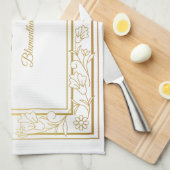 Elegante Hebreeuwse Netilat Yadayim Shabbat Theedoek (Quarter Fold)