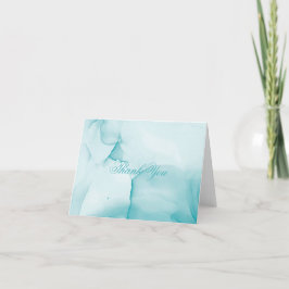 Elegante Hedendaagse Blauwe Waterverftektinkt Bedankkaart