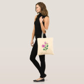 Elegante hedendaagse paarse bloemen boeket tas (Voorkant (model))