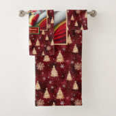 Elegante heer en mevrouw Claus Gouden Bomen Badhan Bad Handdoek (Insitu)