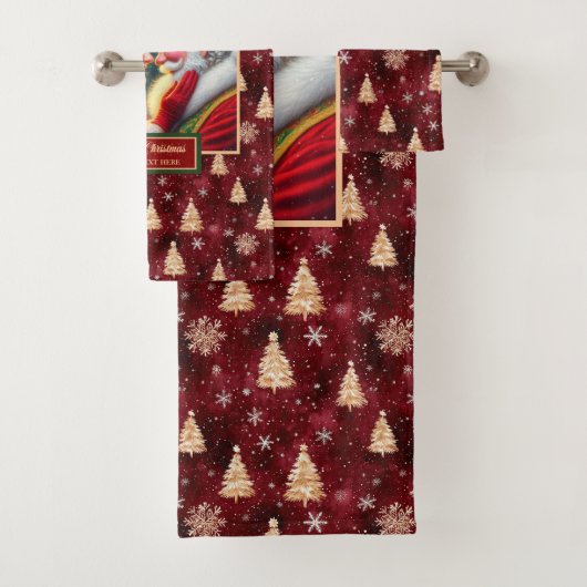 Elegante heer en mevrouw Claus Gouden Bomen Badhan Bad Handdoek (Insitu)