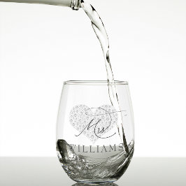 Elegante heer en mevrouw Gepersonaliseerd Wijnglas Zonder Voet