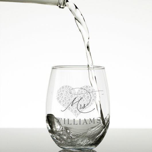 Elegante heer en mevrouw Gepersonaliseerd Wijnglas Zonder Voet