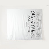 Elegante heer en mevrouw gepersonaliseerde bruilof wandkleed (Voorkant (horizontaal))