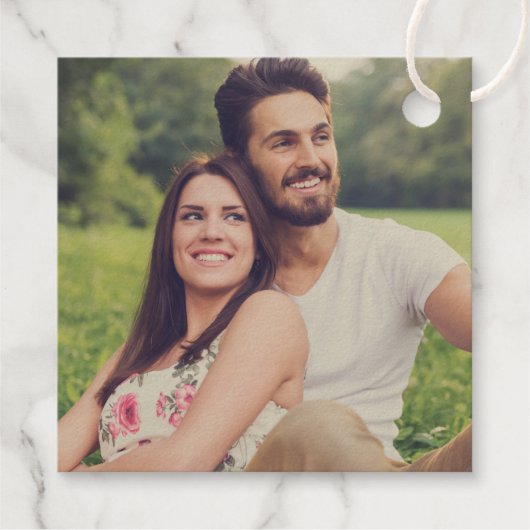 Elegante heer en mevrouw Script Custom Monogram Bedankjes Labels (Achterkant)