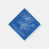 Elegante heer en mevrouw Script Custom Monogram Servet (Hoek)