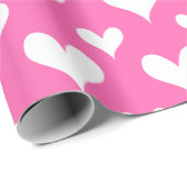 Elegante Heet Roze | Vintage Witte Hart Cadeaupapier (Rol Hoek)