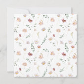 Elegante Heilige Doop Blush Roze Waterverf Bloemen Kaart (Achterkant)