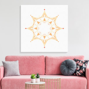 Elegante Heilige Mandala Kunst Boho Spiritueel Canvas Afdruk