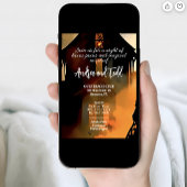 Elegante heks en kat silhouet Halloween Party Kaart